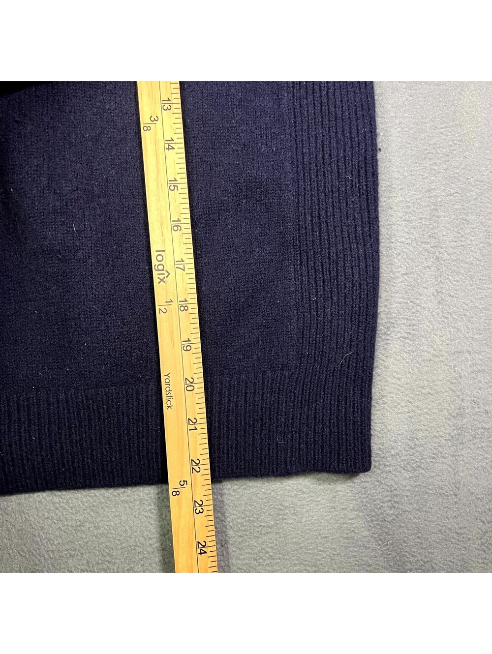 Polo Ralph Lauren Sweater Navy Blue Mens Medium 100% Lambswool 1/4 Zip Preppy - Picture 2 of 6